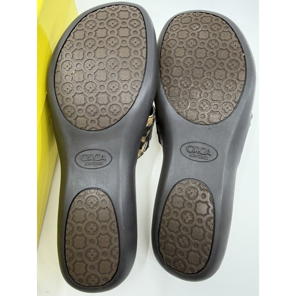 Circa Joan & David Luxe Thong Sandals Womens 8 Leopard Black Patent Gold NIB - Picture 5 of 8